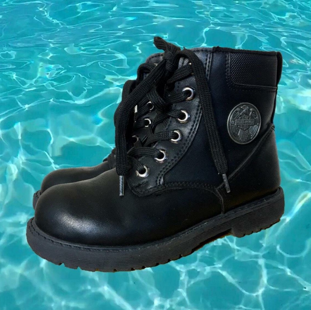 Kids vintage moto boots harley size 1